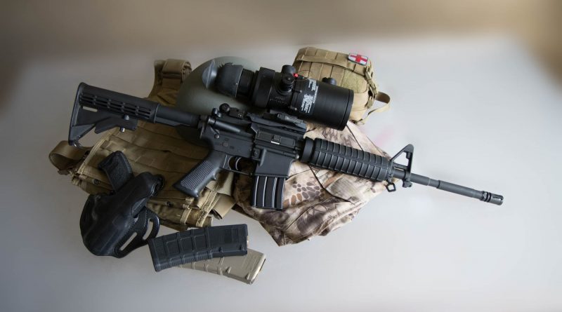 AN/PVS-4 Night Vision Sight on AR-15 - HK USP Compact - Magpul PMAGs