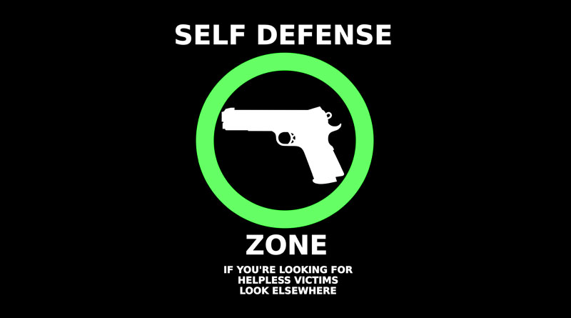 Self Defense Zone Sign